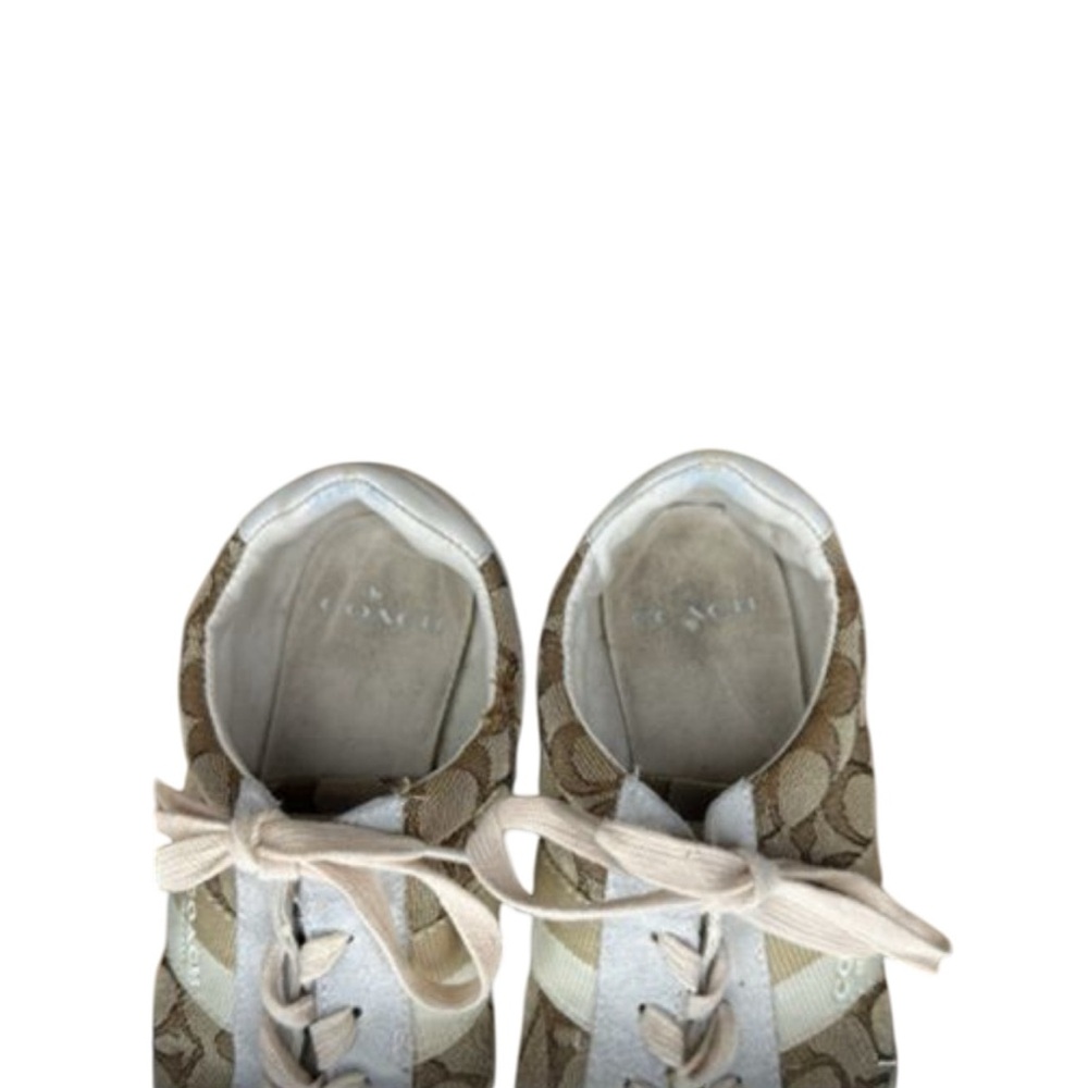 COACH Kelson Outline Signature Suede in Khaki and Chalk Womens Size 7 - Picture 8 of 16